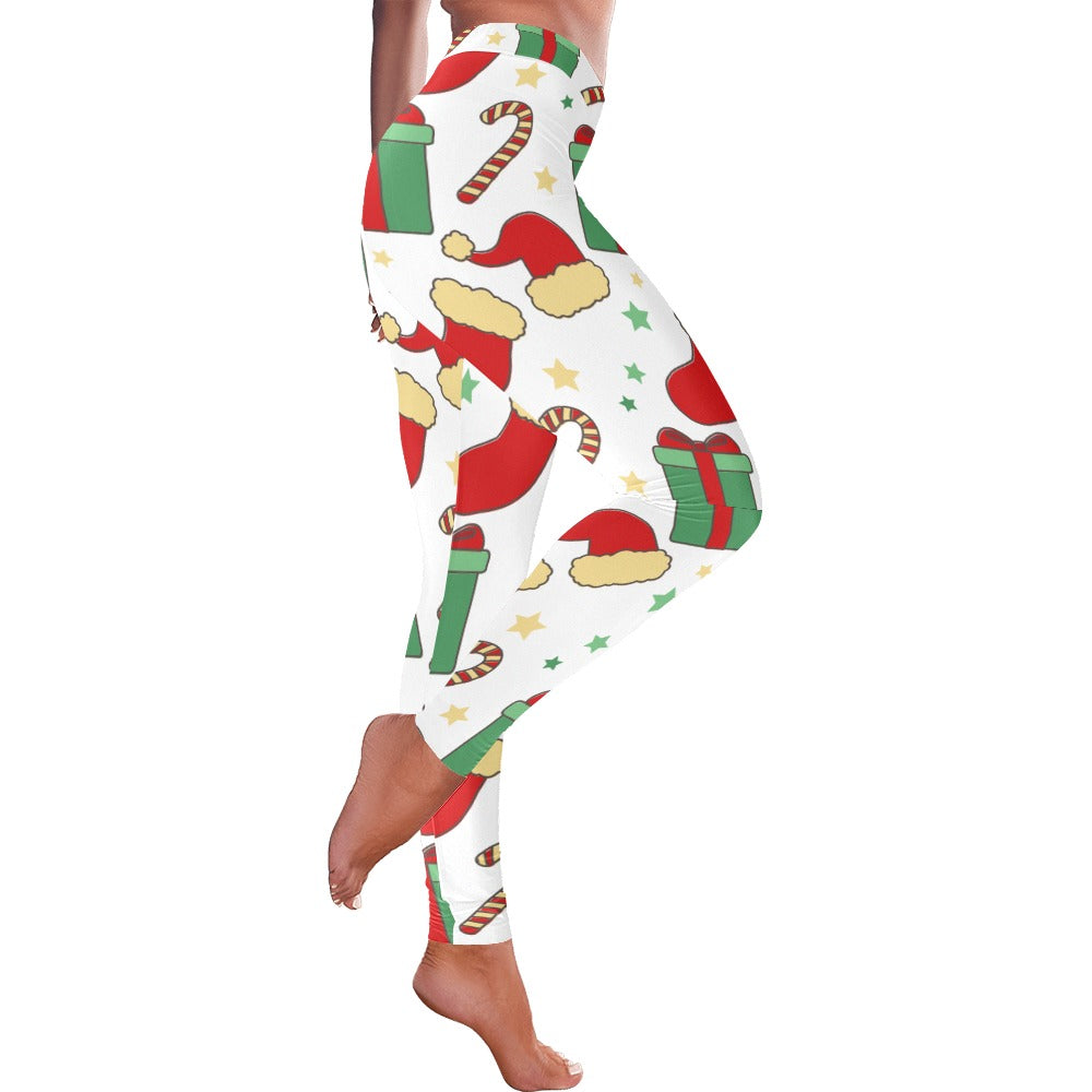 Festive Candy Cane Women's All-Over Low Rise Leggings
