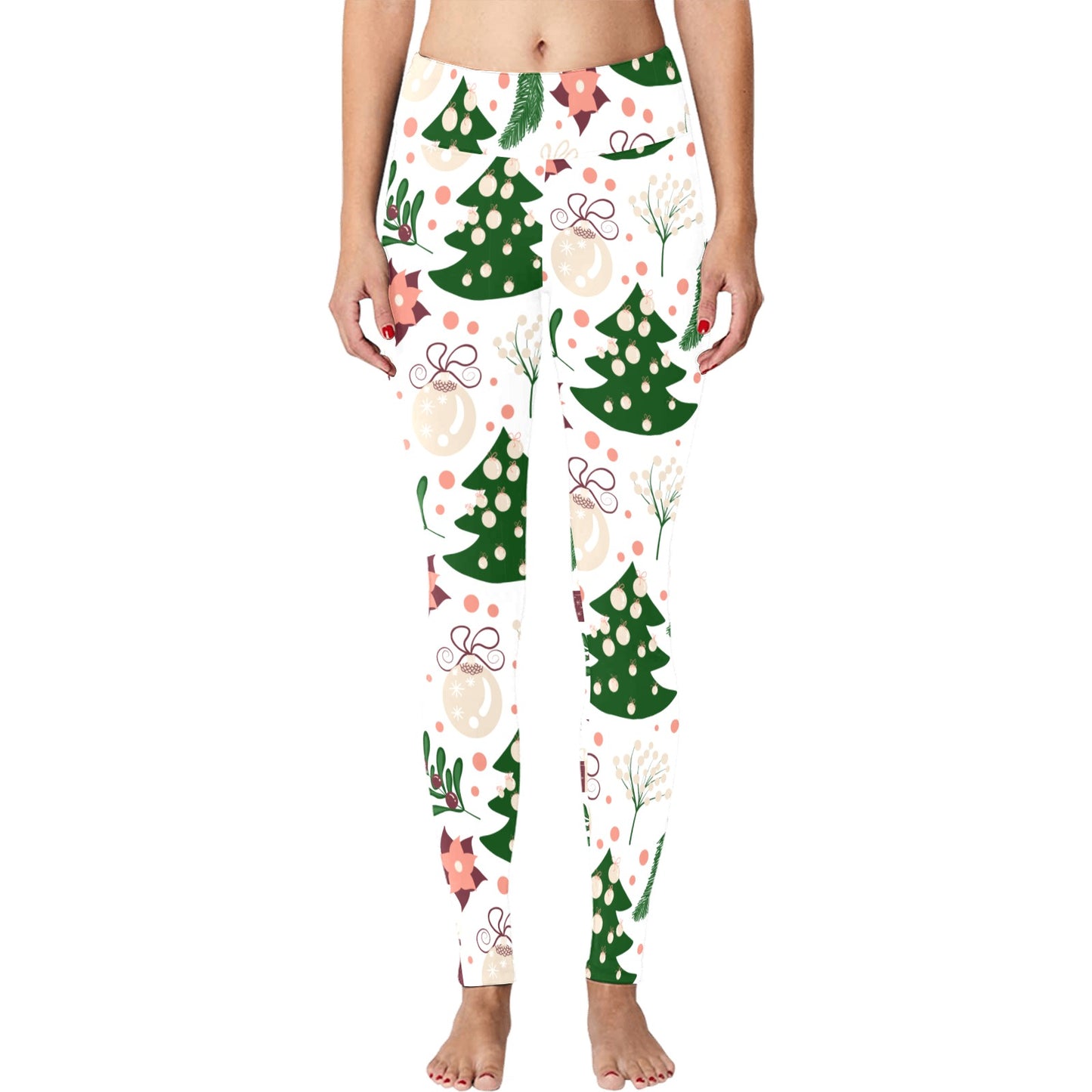 White Christmas Tree Women's Workout Leggings