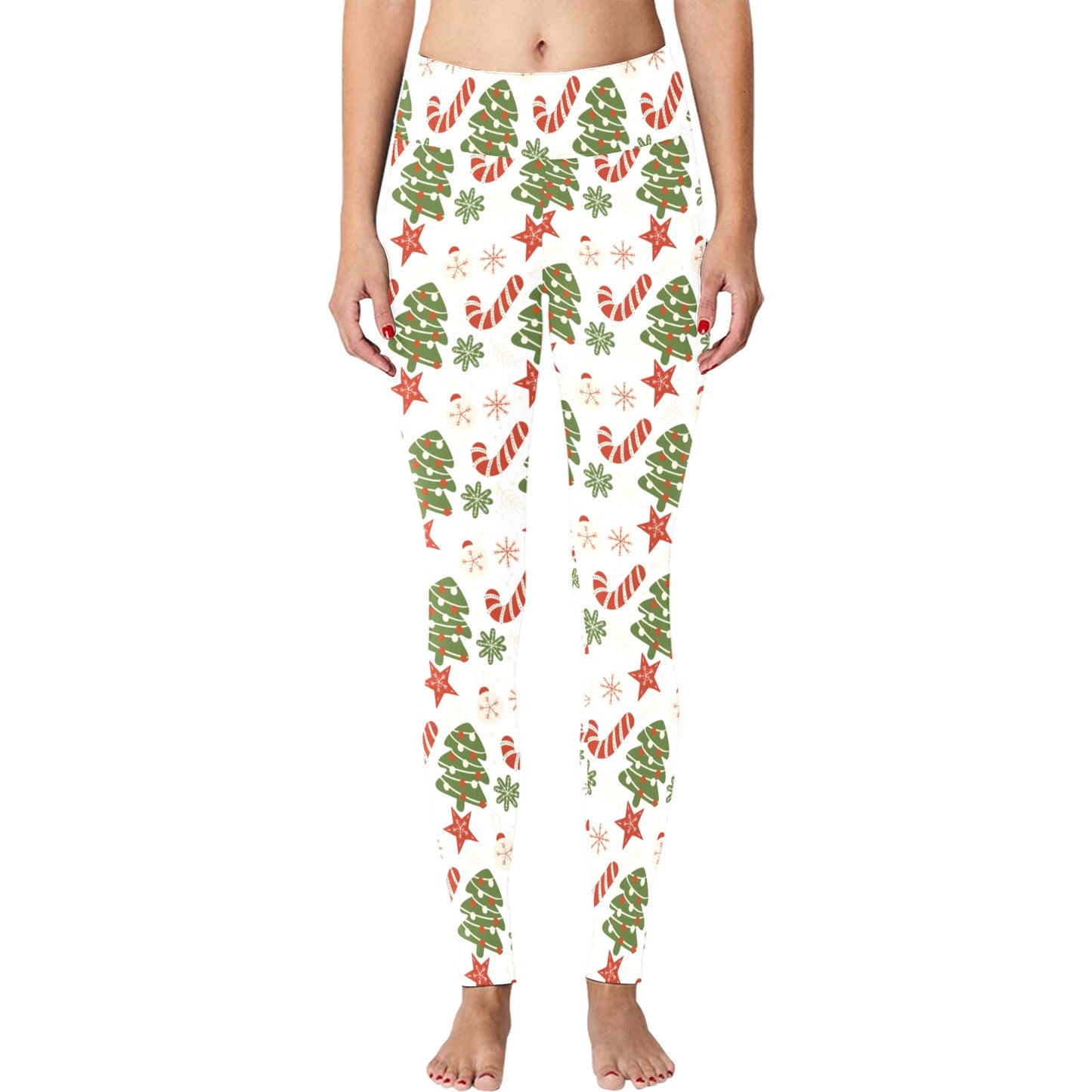 White Christmas Running Women's Workout Leggings