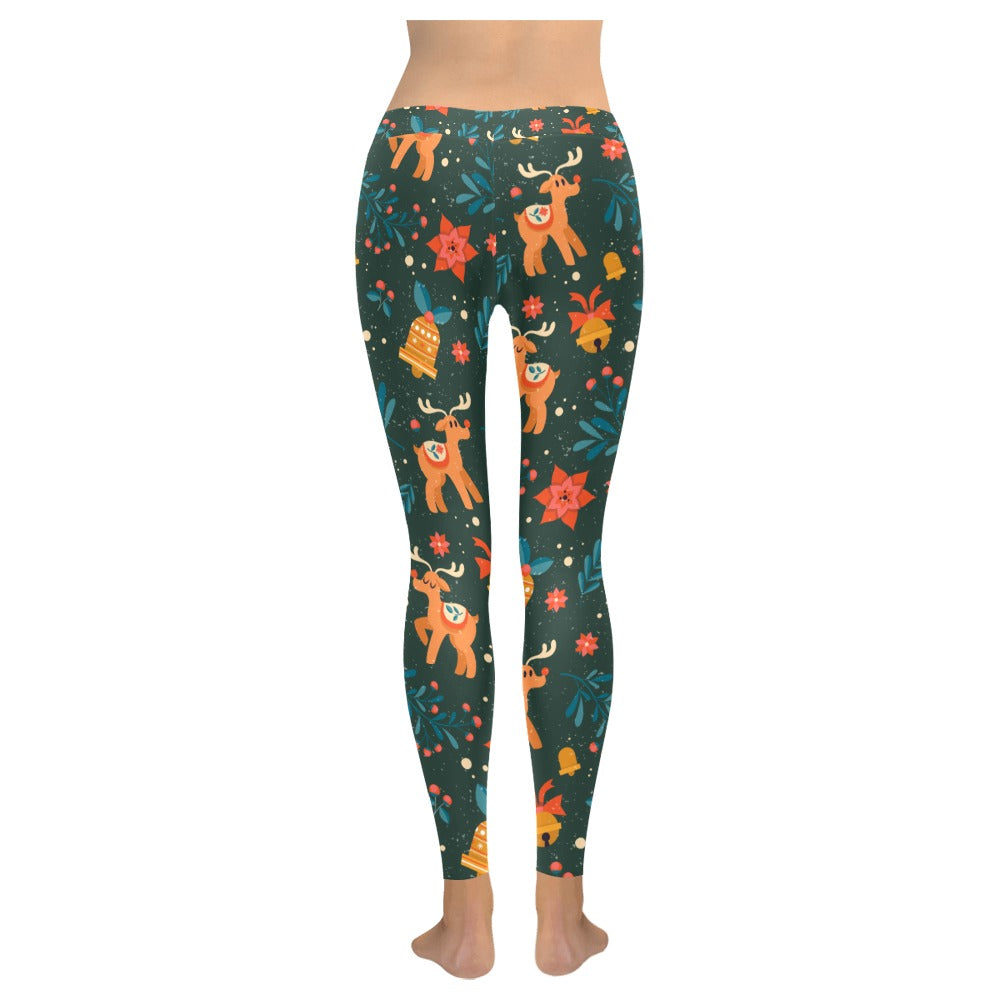 Playful Red Nose Reindeer Christmas Leggings