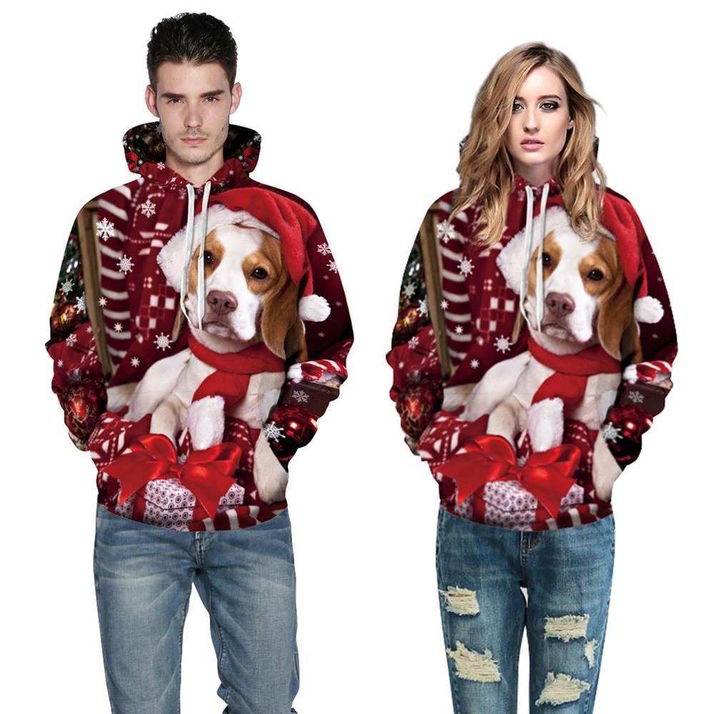Festive 3D Dog Print Christmas Sweatshirt