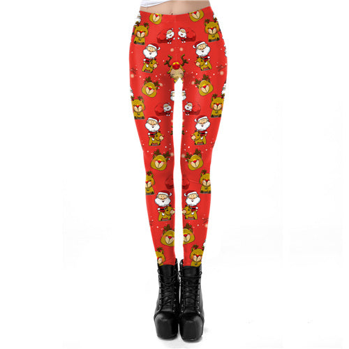 Women’s Christmas Reindeer Santa Print Leggings