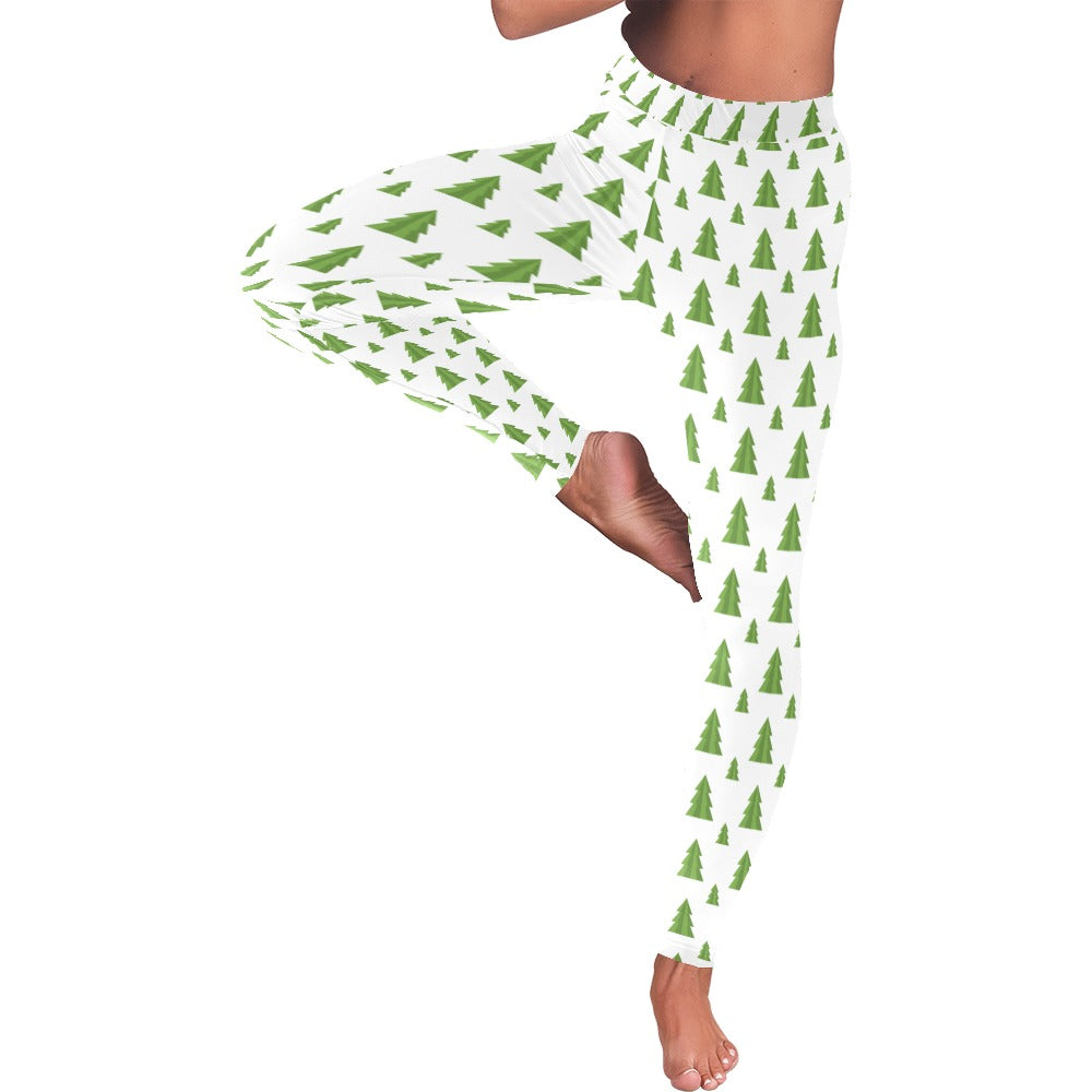 Playful Christmas Trees Women's All-Over Low Rise Leggings