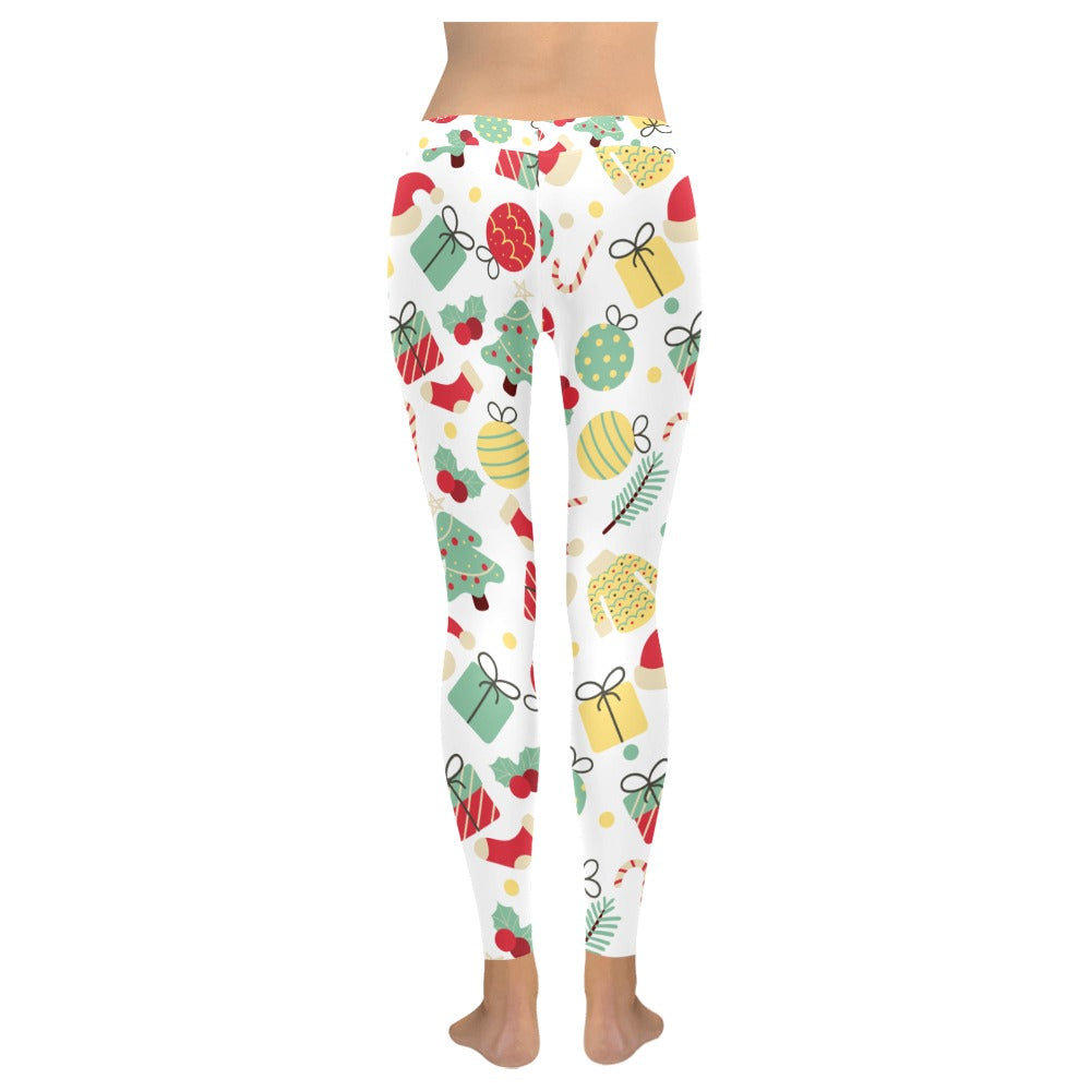 Christmas-Themed All-Over Low Rise Leggings for Women