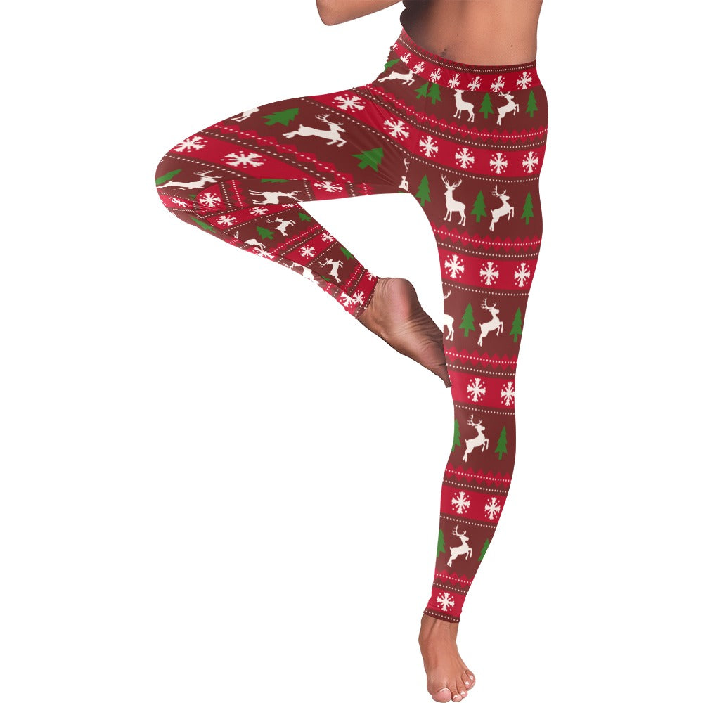 Christmas Reindeer Women's All-Over Low Rise Leggings