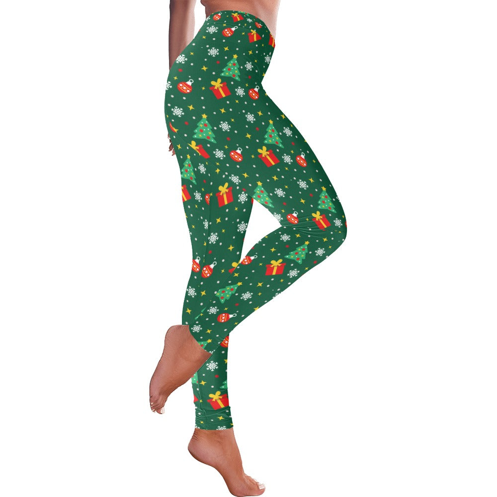 Christmas Tree & Present Women's All-Over Low Rise Leggings