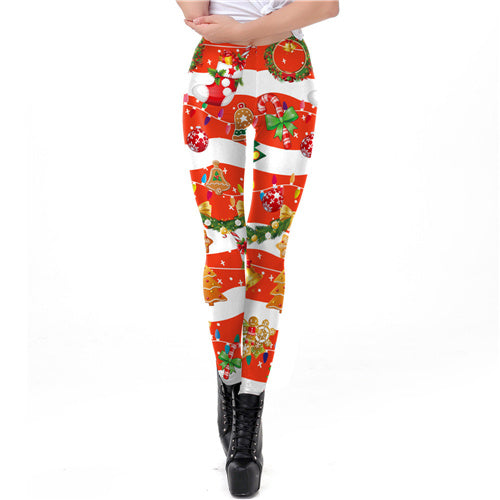 Festive Snowflake Tree Leggings for Women