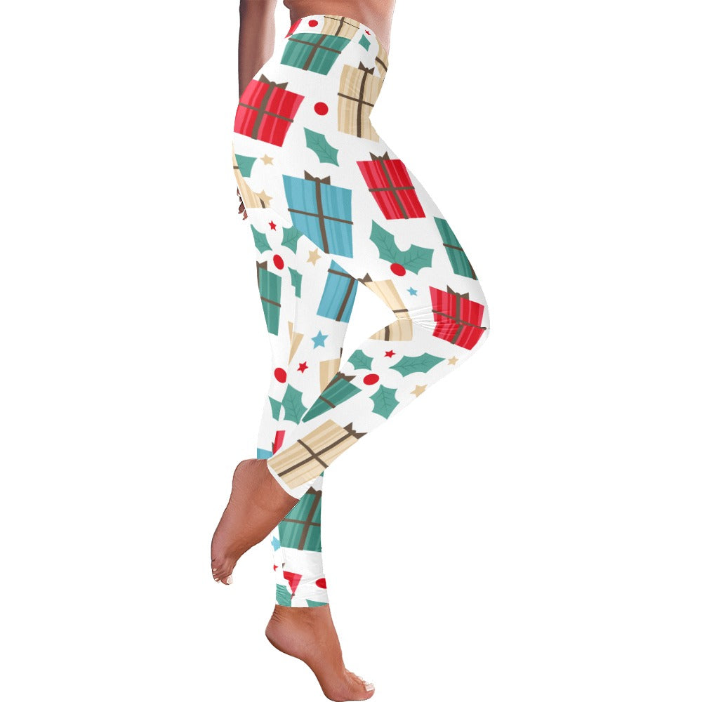 Festive Christmas All-Over Low Rise Leggings for Women