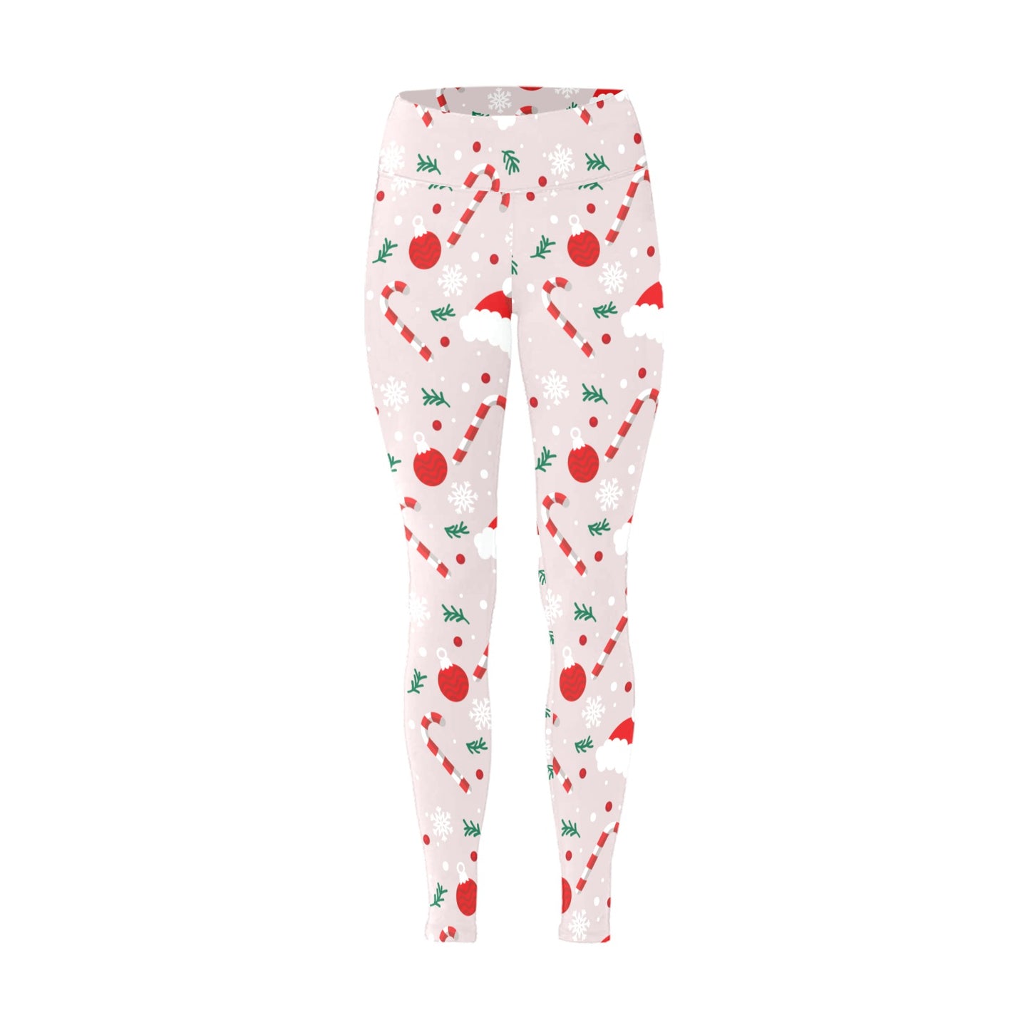 Candy Cane Santa Hat Christmas Running Women's Workout Leggings