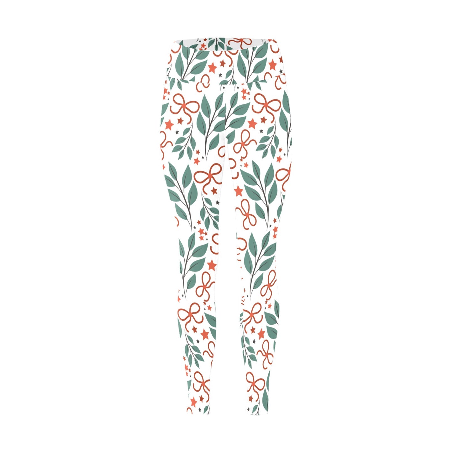 Christmas Running White Mistletoe Women's Workout Leggings