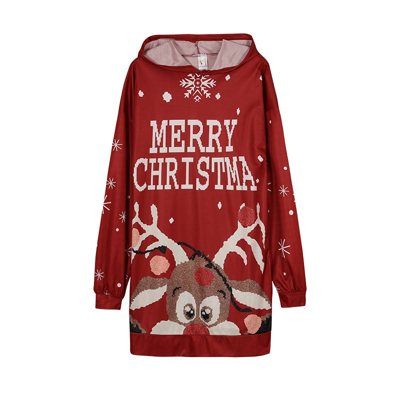 Cozy Christmas Long Sleeve Sweater Dress for Women