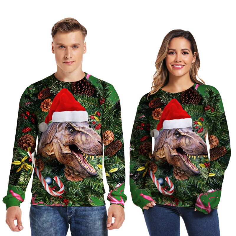 Dinosaur Ugly Christmas Sweater for Men and Women