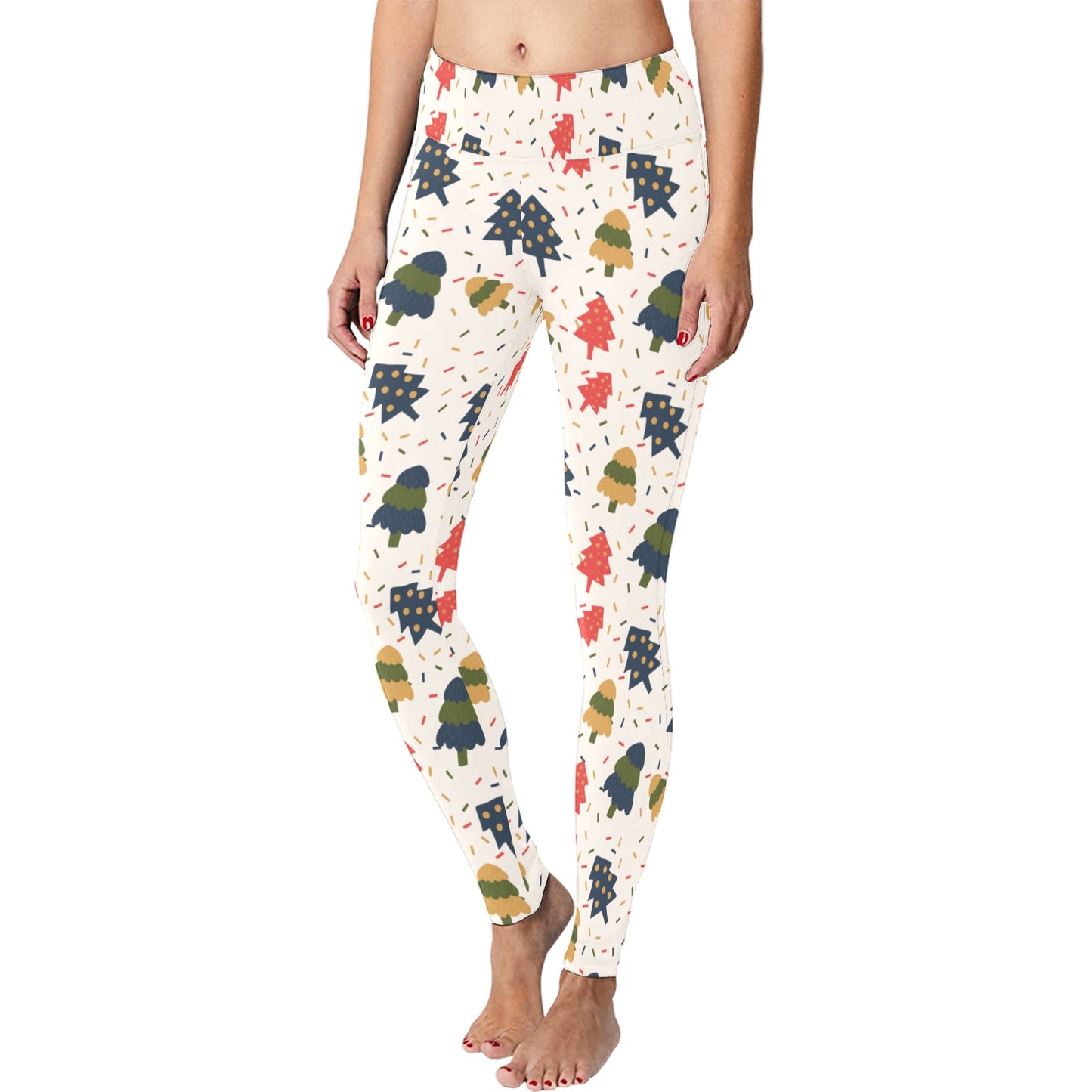White Christmas Trees Women's Workout Leggings