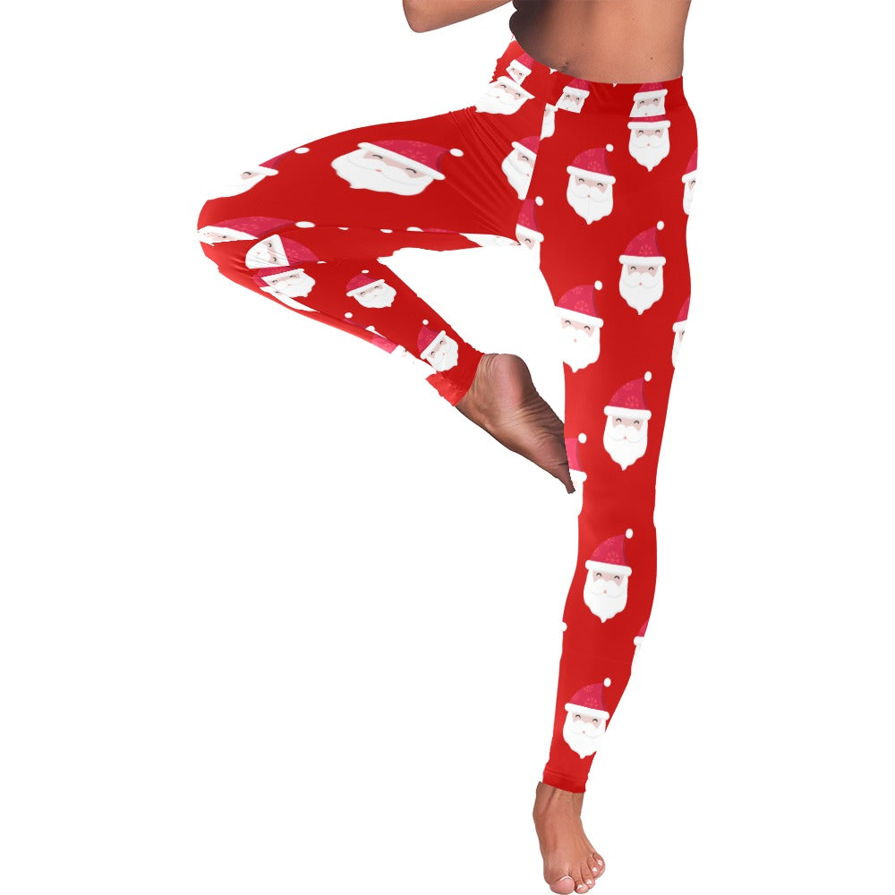 Red Santa Christmas Women's All-Over Low Rise Leggings