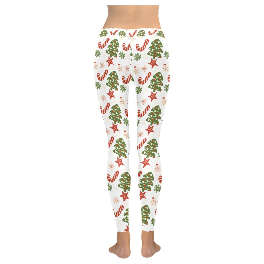 Christmas Tree & Candy Canes Women's All-Over Low Rise Leggings