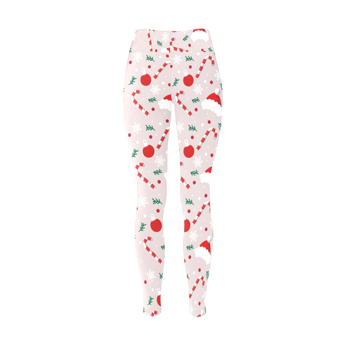 Candy Cane Santa Hat Christmas Running Women's Workout Leggings