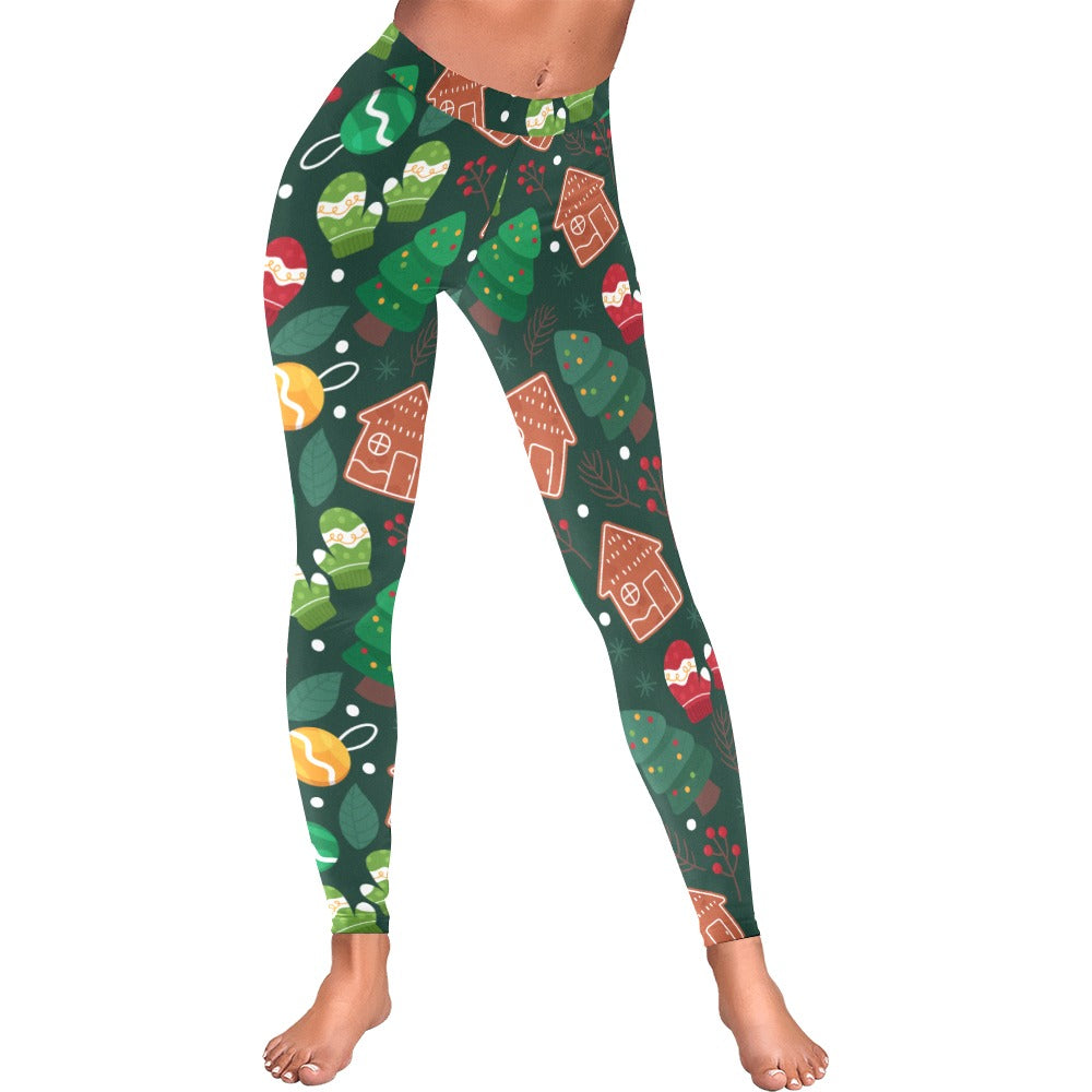 Gingerbread House Christmas Women's All-Over Low Rise Leggings