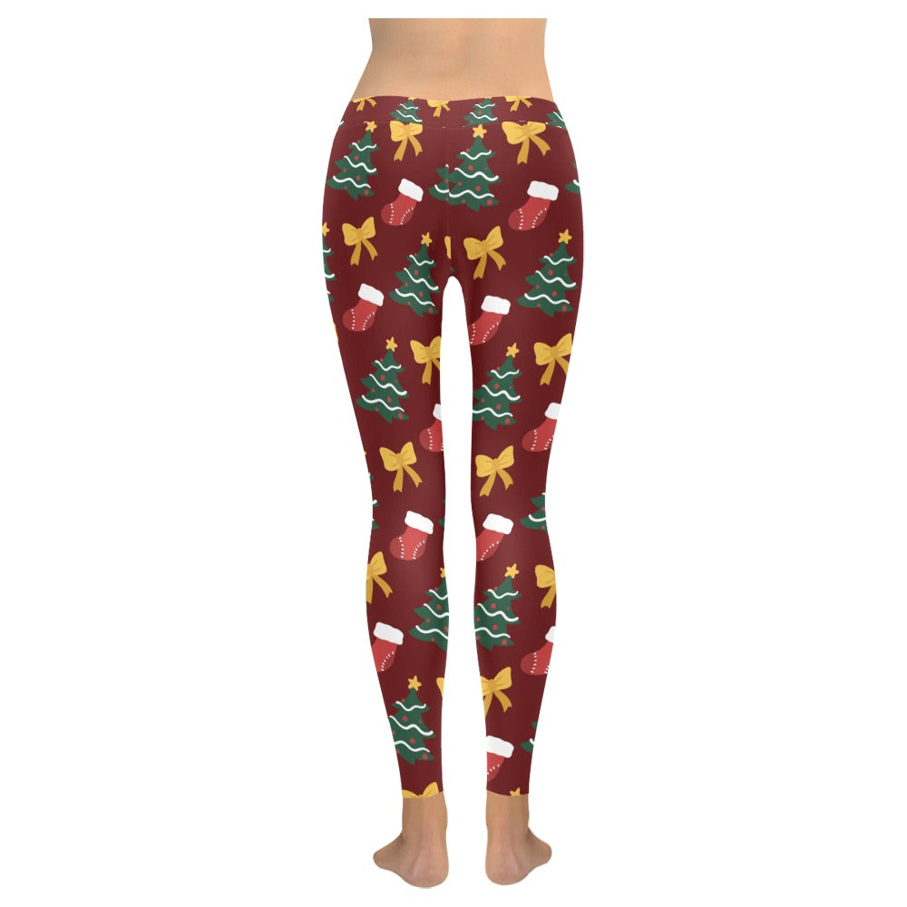 Christmas Tree Bow Women's All-Over Low Rise Leggings