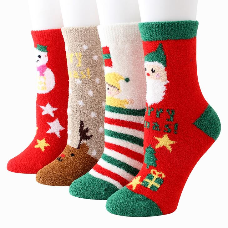 12 Pack Playful Winter Coral Velvet Christmas Stockings