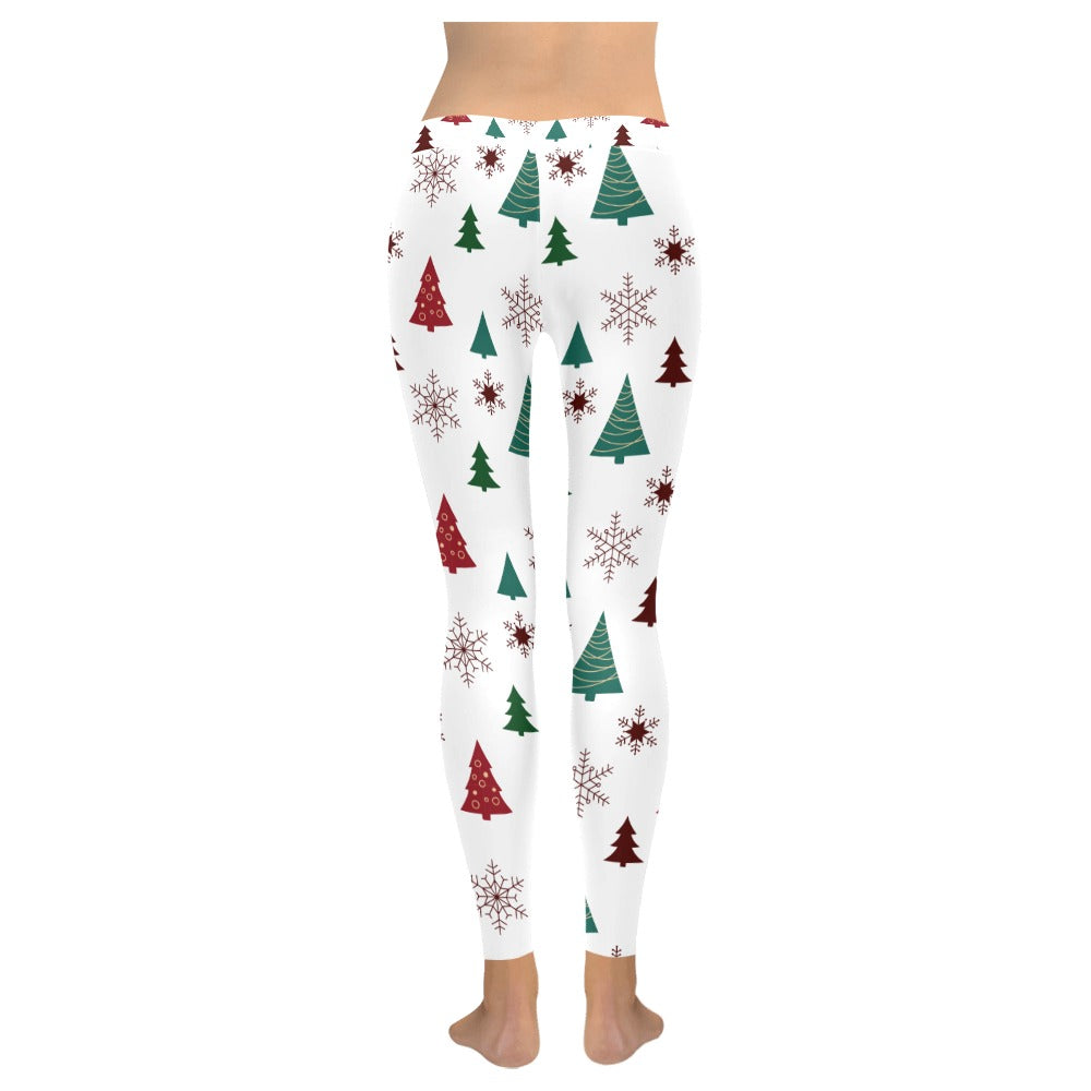 Christmas Trees & Snowflakes Women's All-Over Low Rise Leggings