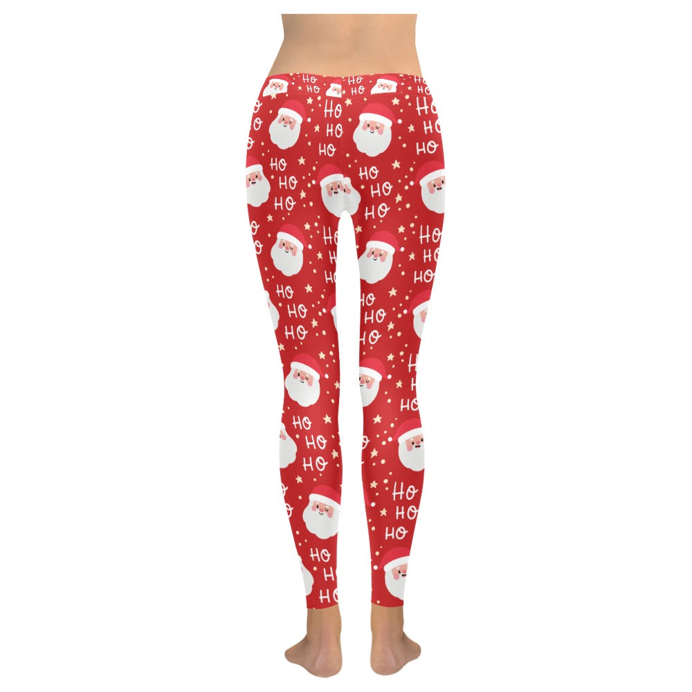Red Santa Ho Ho Ho Christmas Women's All-Over Low Rise Leggings
