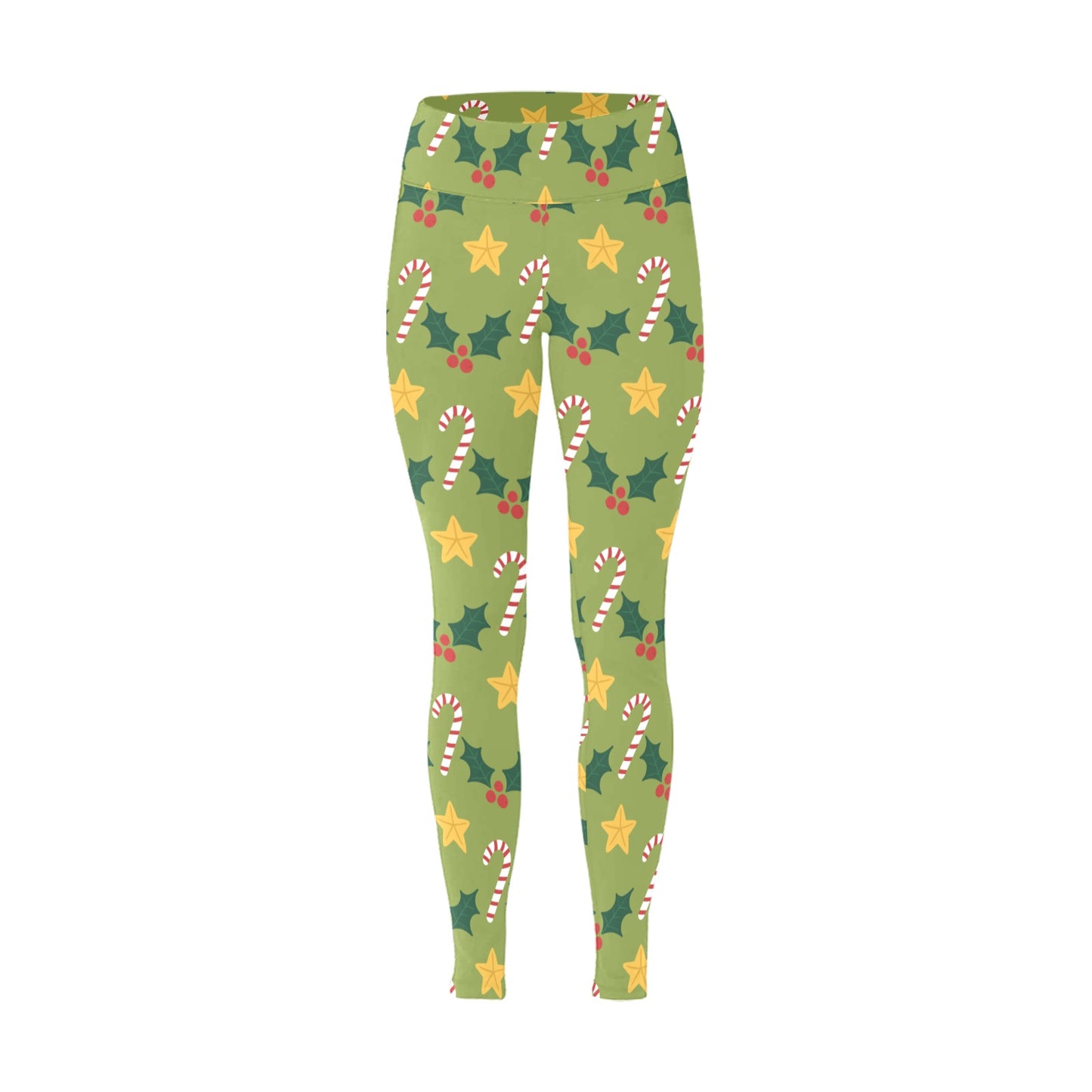 Green Christmas Running Women's Workout Leggings