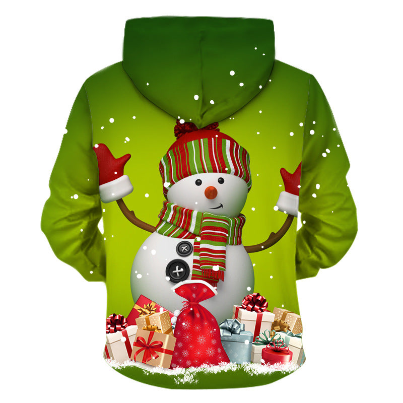 Unisex Funny Christmas Cat Snowman Sweater with Pockets