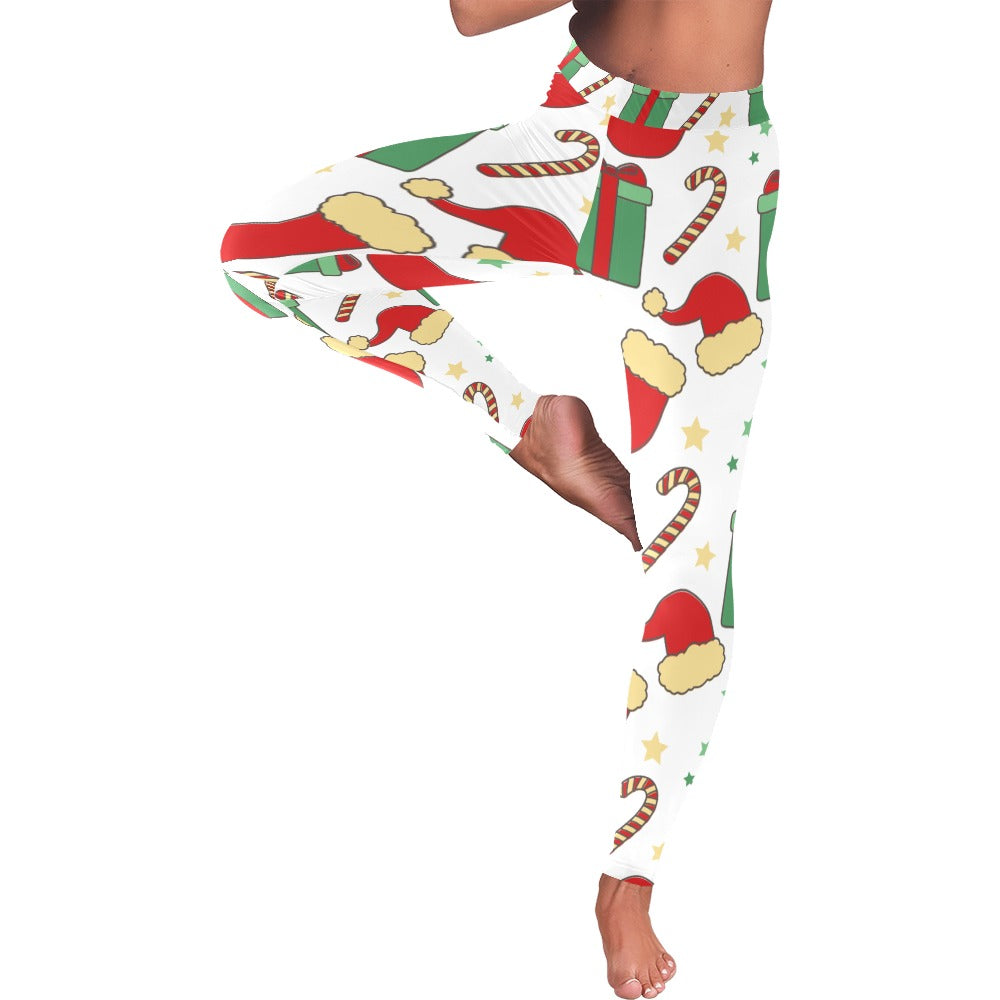 Festive Candy Cane Women's All-Over Low Rise Leggings