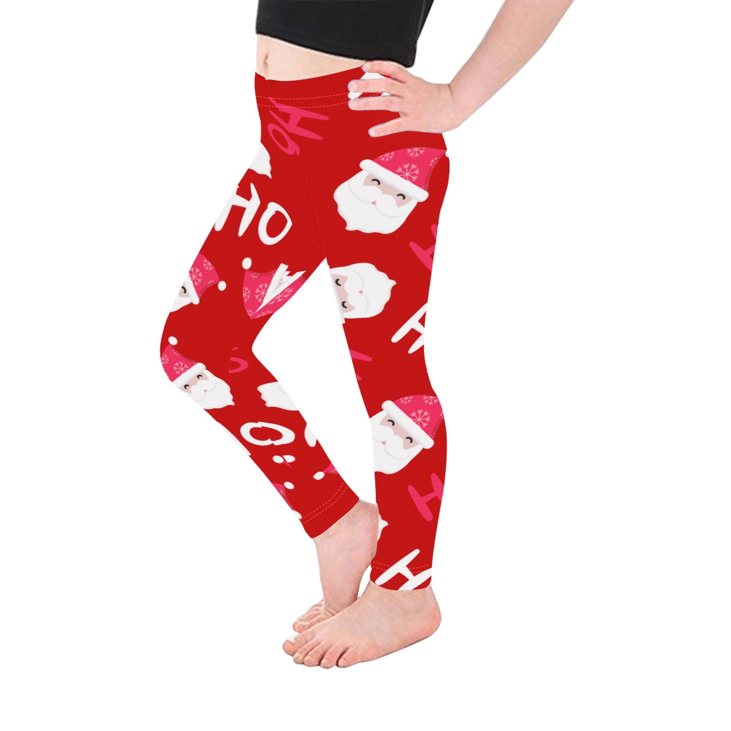Festive Ho Ho Ho Christmas Leggings for Girls