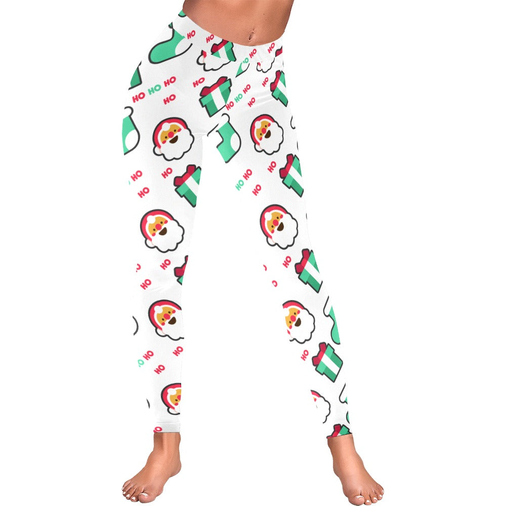 Ho Ho Ho Santa Christmas Women's All-Over Low Rise Leggings