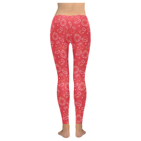 Wreath Bell Christmas Women's All-Over Low Rise Leggings
