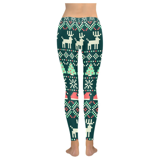 Festive Green Christmas Pattern Women's All-Over Leggings