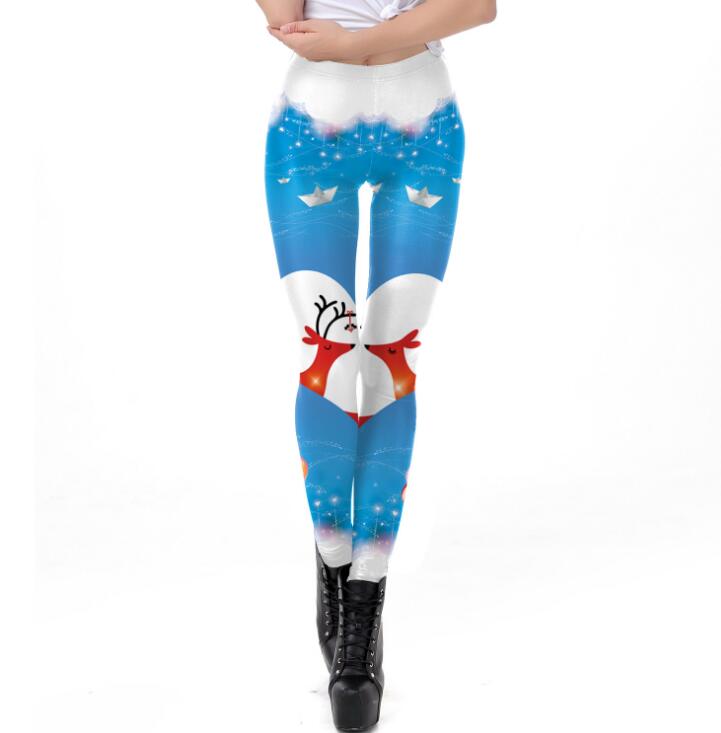 Christmas Elk Leggings for Women - Plus Size Festive Leggings