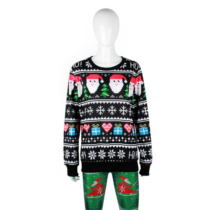 Playful 3D Printed Ugly Christmas Hoodie