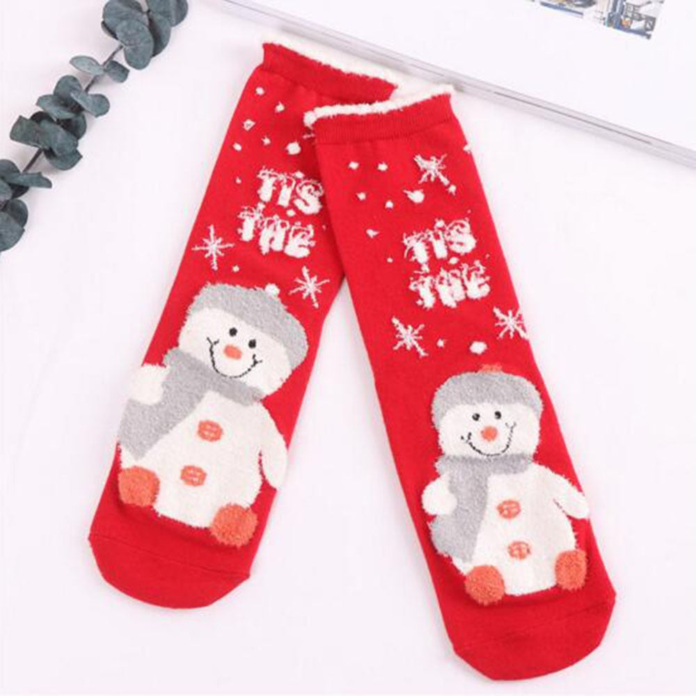 Cozy Christmas Themed Cotton Socks for Women
