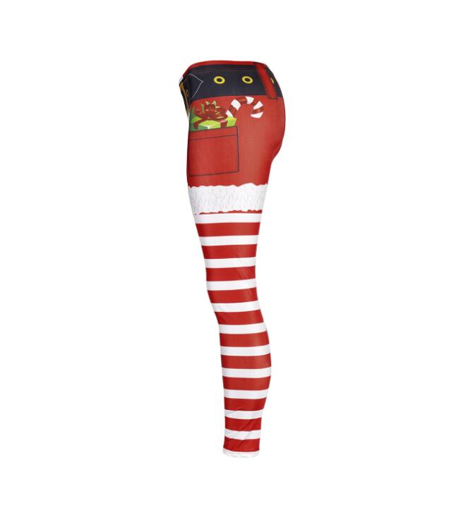 Festive Stripe Tribal Christmas Leggings for Women