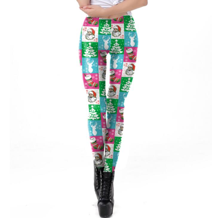 Christmas Tree Leggings for Women - Plus Size Santa Claus Design