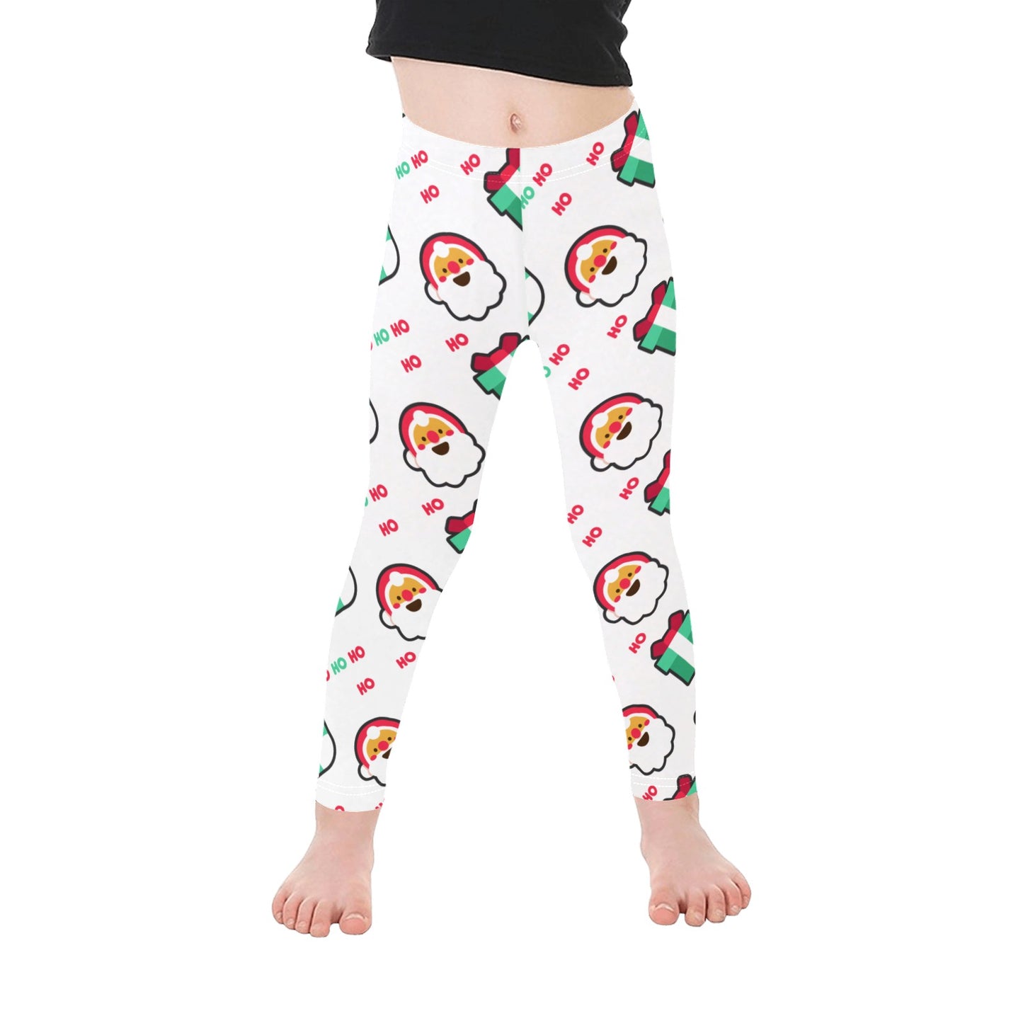Playful Christmas Santa All-Over Print Girls Leggings