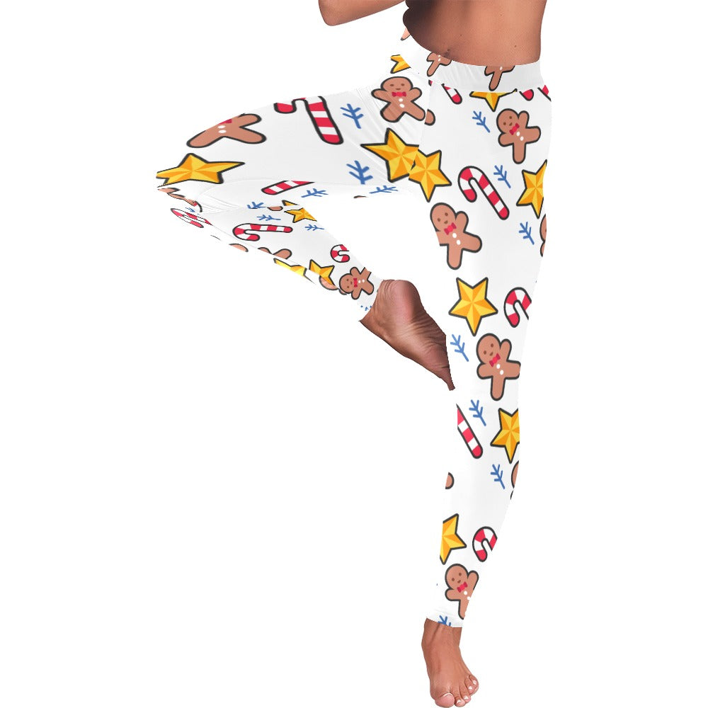 Festive Gingerbread Man & Candy Cane Women's Leggings