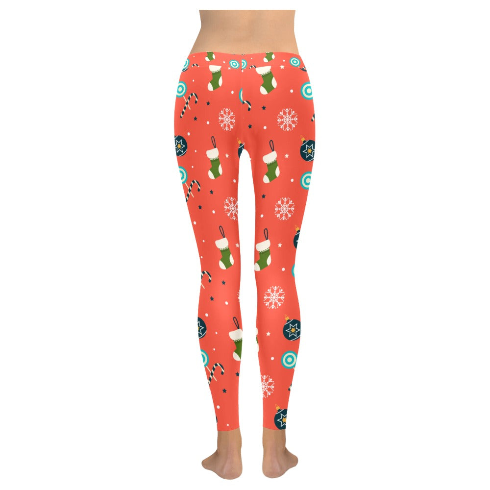 Candy & Snowflake Christmas Women's All-Over Low Rise Leggings