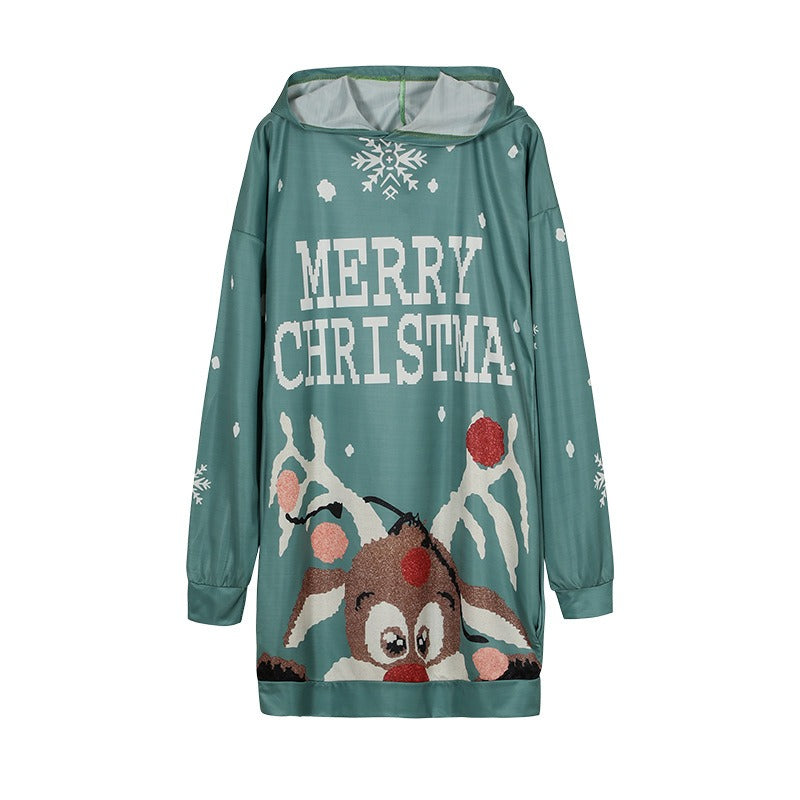 Cozy Christmas Long Sleeve Sweater Dress for Women