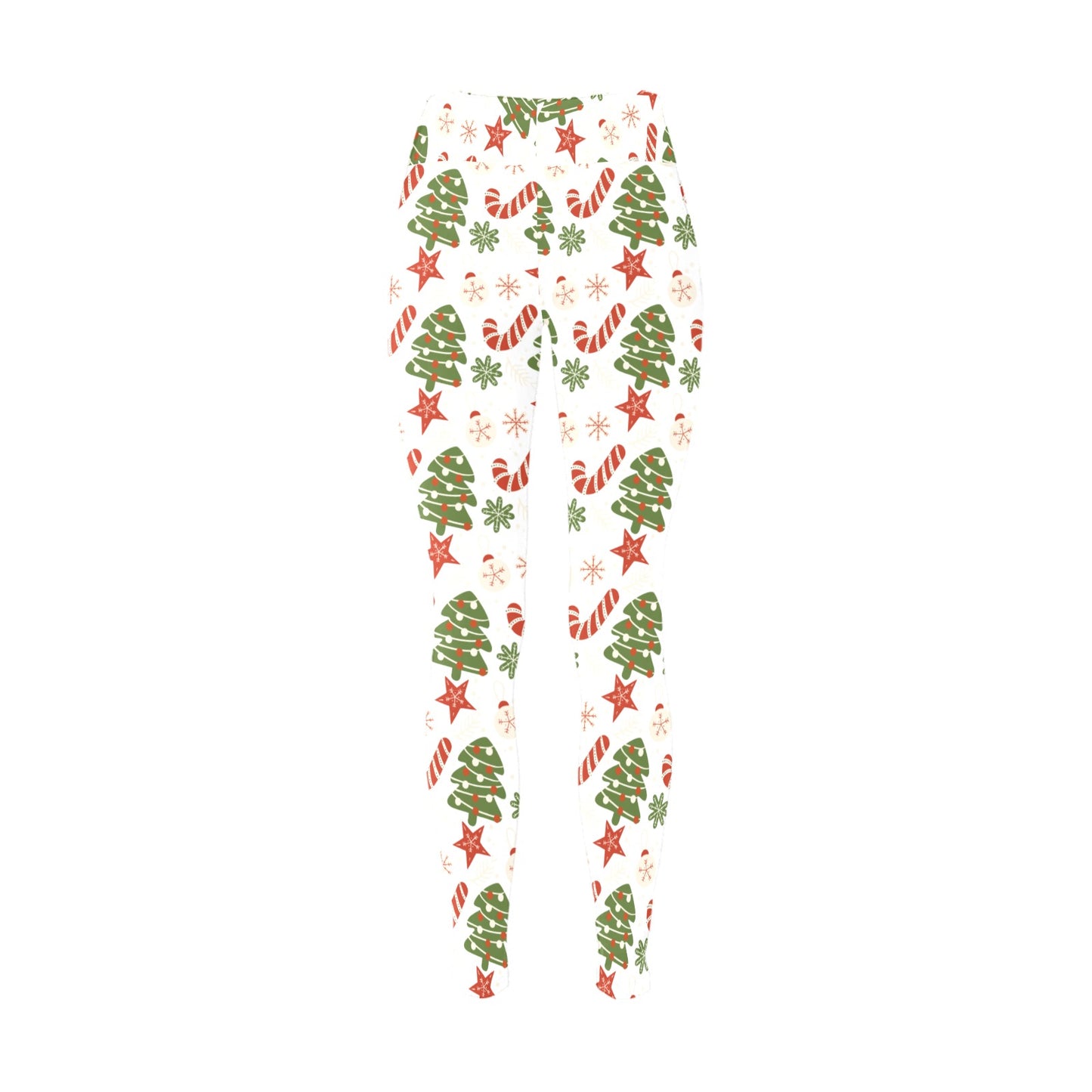 White Christmas Running Women's Workout Leggings