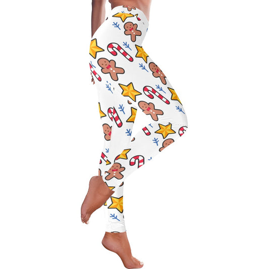 Festive Gingerbread Man & Candy Cane Women's Leggings