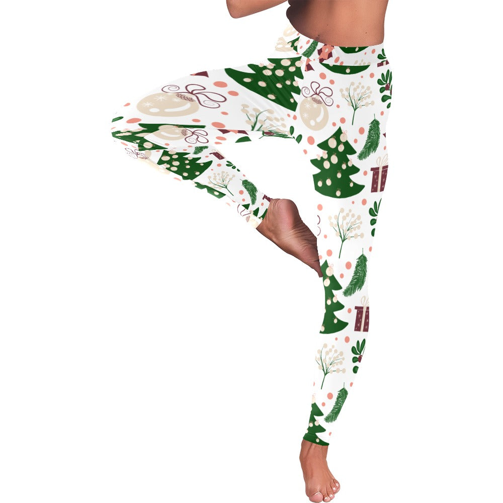 Christmas Tree & Ornaments Low Rise Leggings for Women