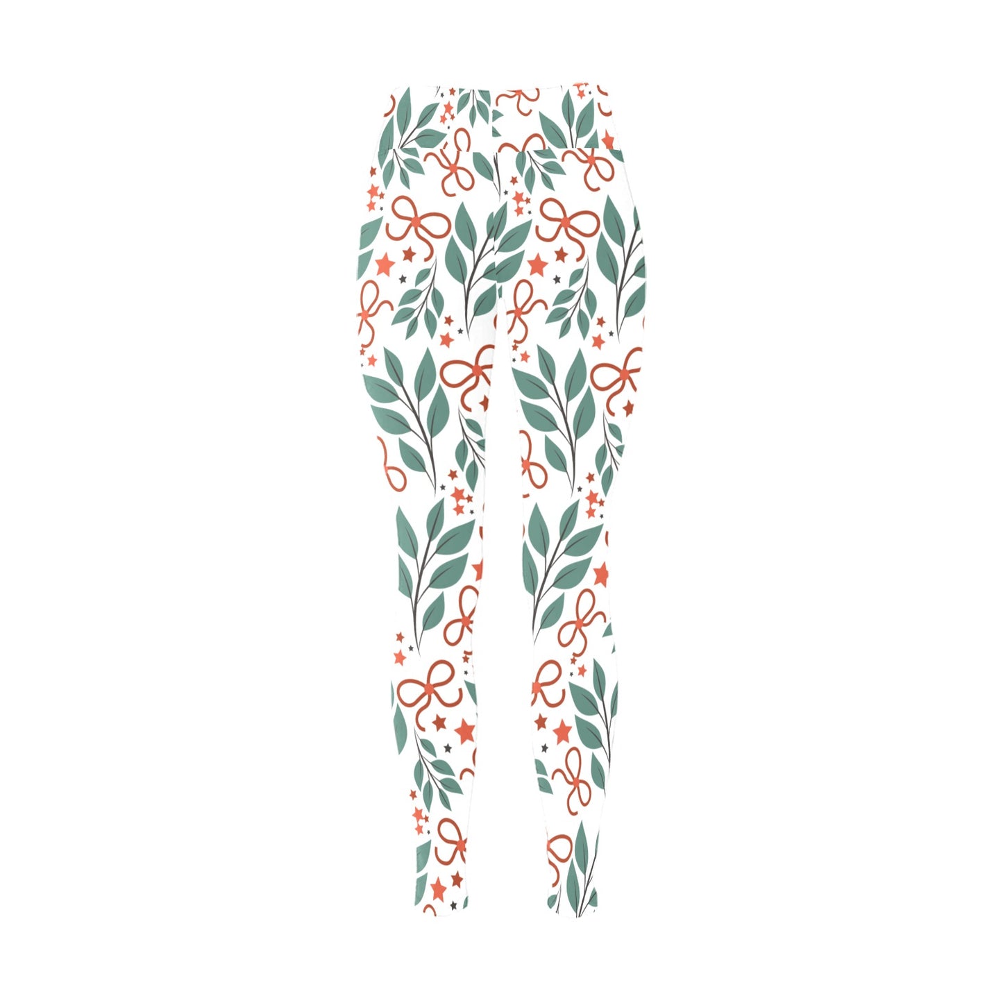 Christmas Running White Mistletoe Women's Workout Leggings
