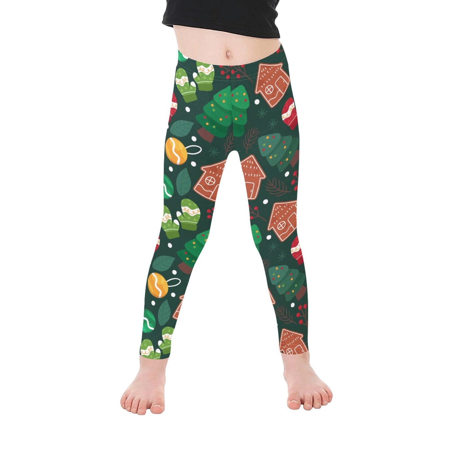 Gingerbread House Christmas All-Over Print Girls Leggings