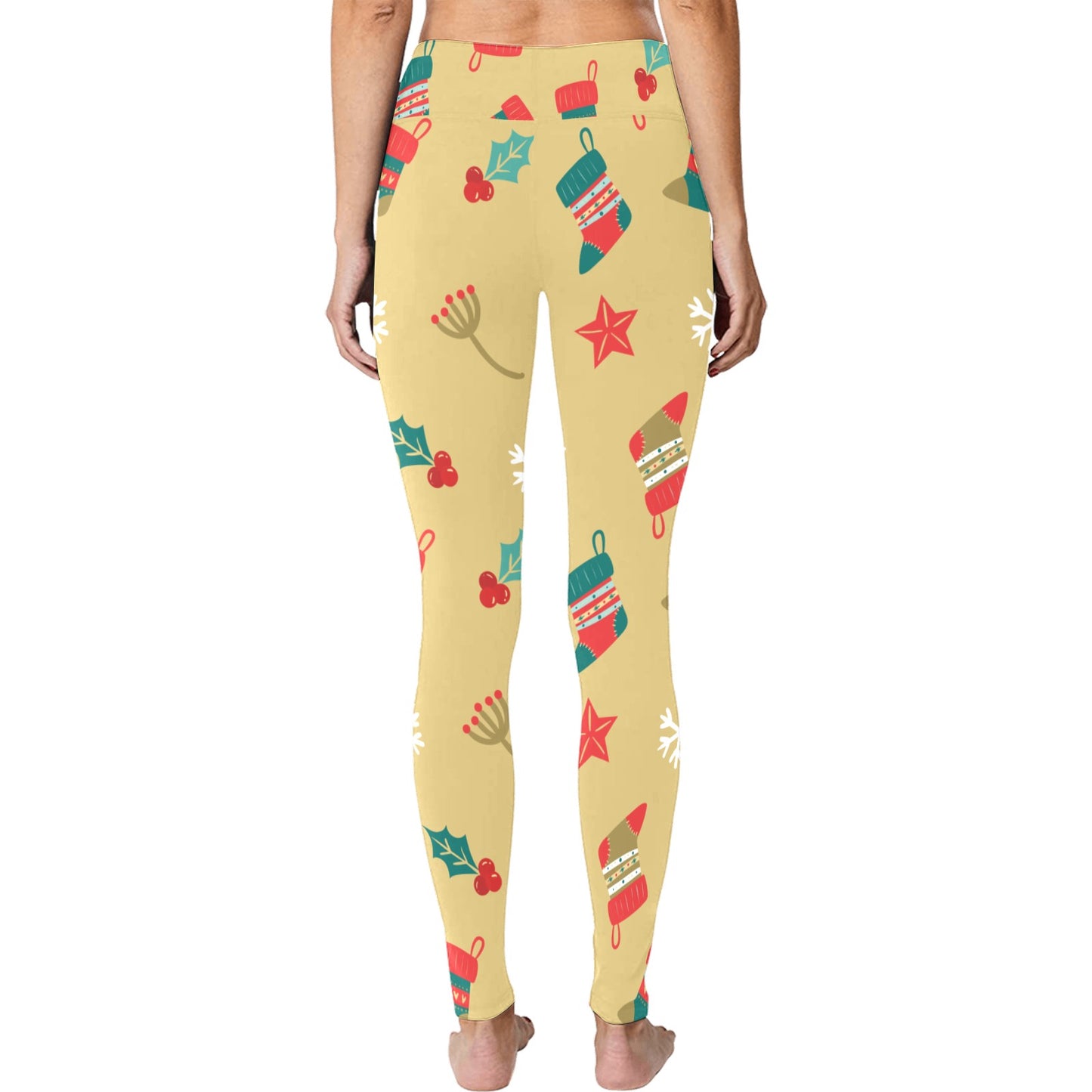 Tan Christmas Running Women's Workout Leggings
