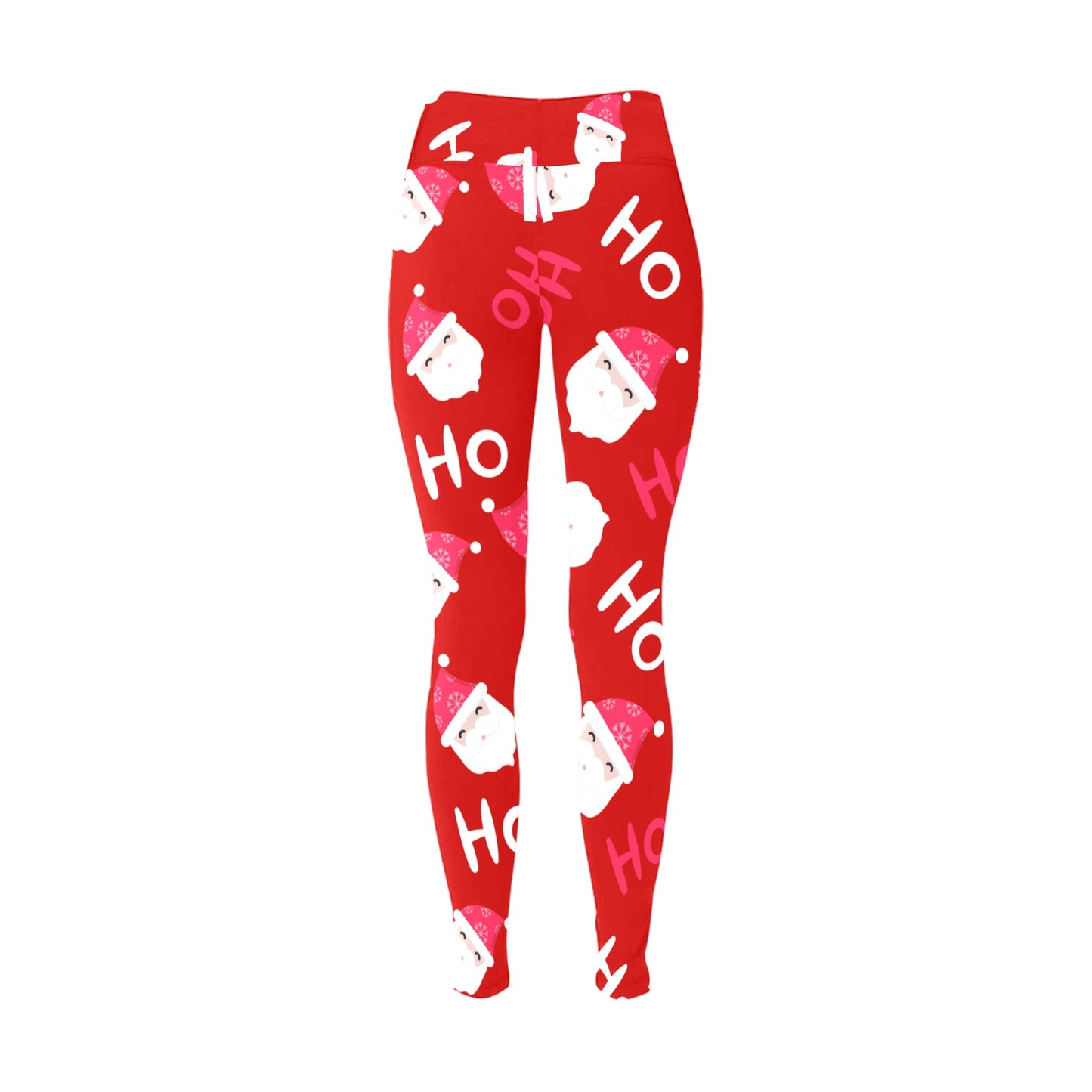Red Santa Ho Ho Ho Christmas Running Women's Workout Leggings