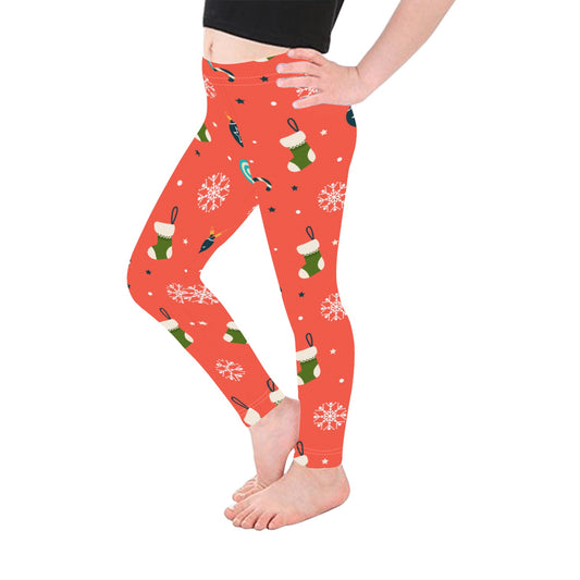 Candy Snowflake Christmas Leggings for Girls