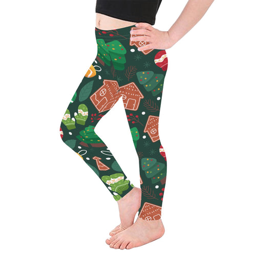 Gingerbread House Christmas All-Over Print Girls Leggings